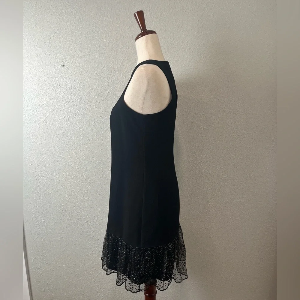 Trina Turk Black Mini Dress With Embellished Hem size 0 - Picture 4 of 5